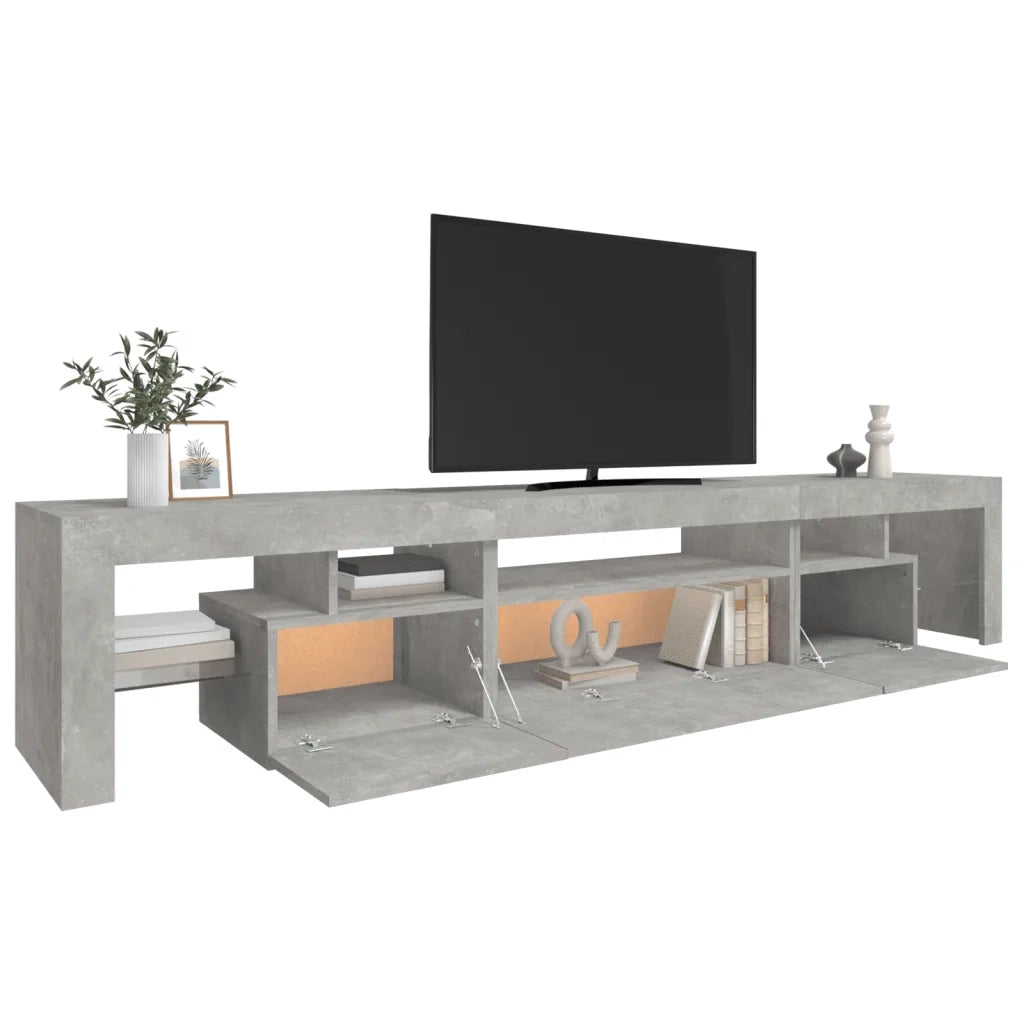 Mobile Porta TV con Luci LED Grigio Cemento 215x36,5x40 cm 3152797