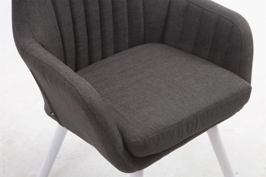 Poltroncina Florian in tessuto grigio scuro,bianco