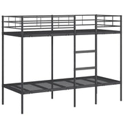 Letto singolo | Letto per adulti | Letto a Castello senza Materasso Nero 75x190 cm in Acciaio