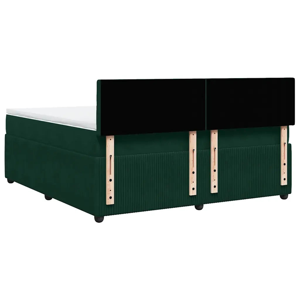Giroletto a Molle con Materasso Verde Scuro 180x200 cm Velluto 3287821