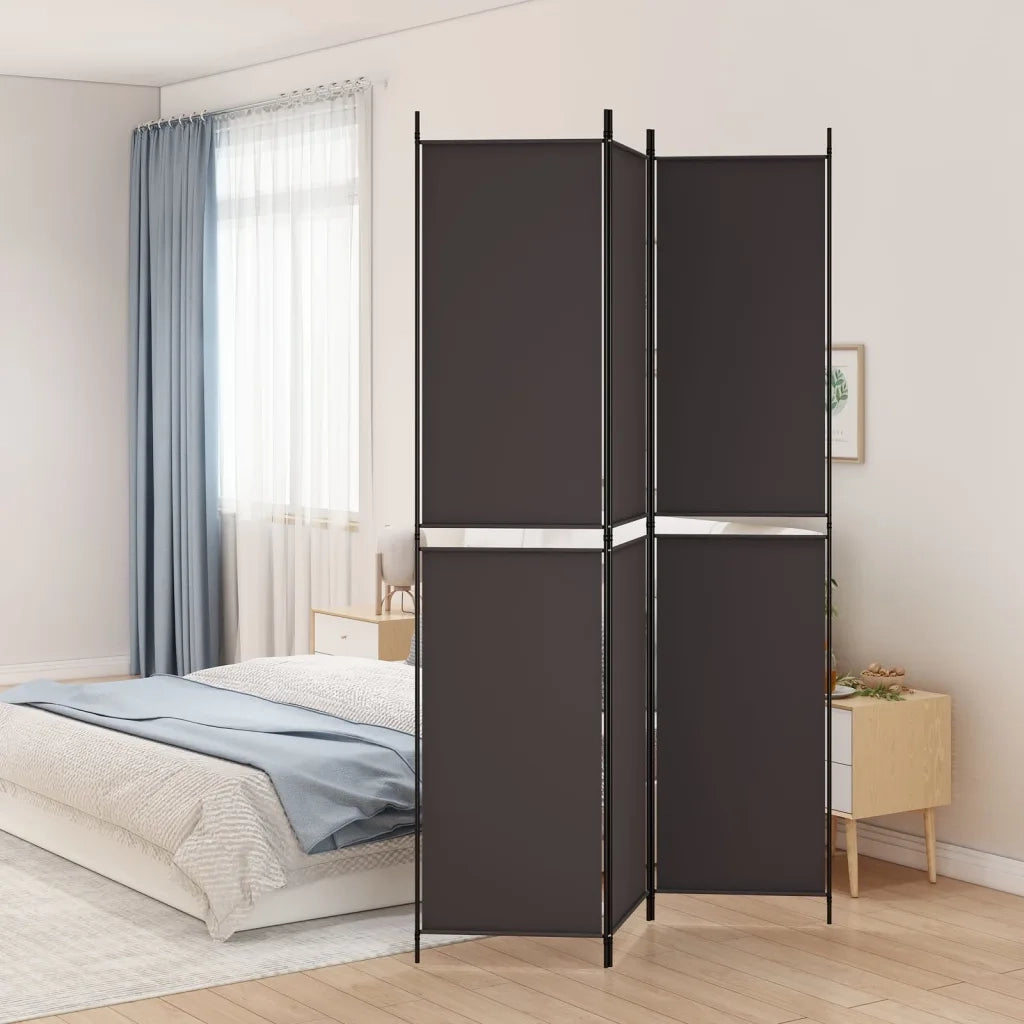 Divisorio a 3 Pannelli Marrone 150x220 cm in Tessuto cod mxl 60672