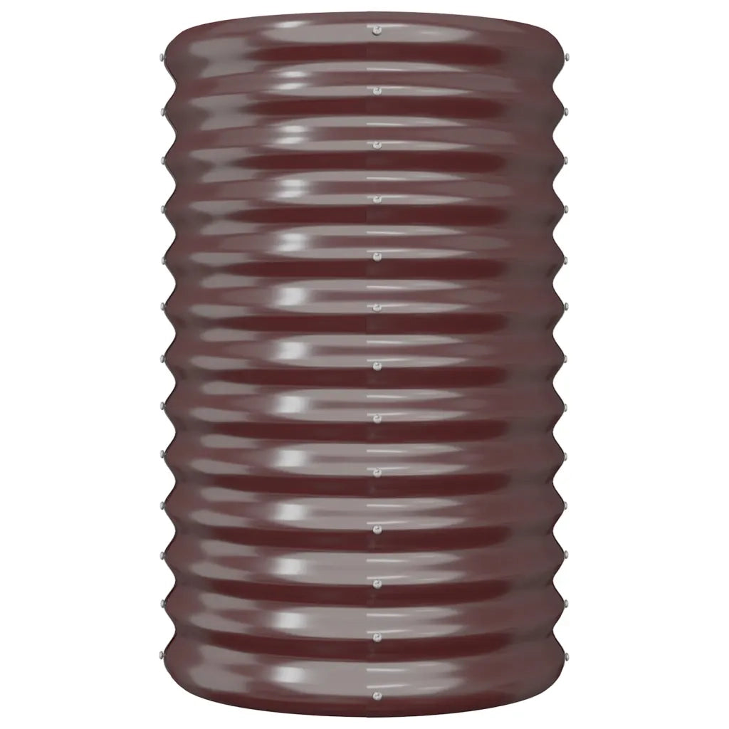 Fioriere | Cassetta per fiori | Vaso Giardino Acciaio Zincato 40x40x68 cm Marrone