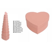 Trade Shop - Set 10 Pz Scatole Box Regali Varie Misure Matrioska Forma Cuore Rosa Pesca 71963 -