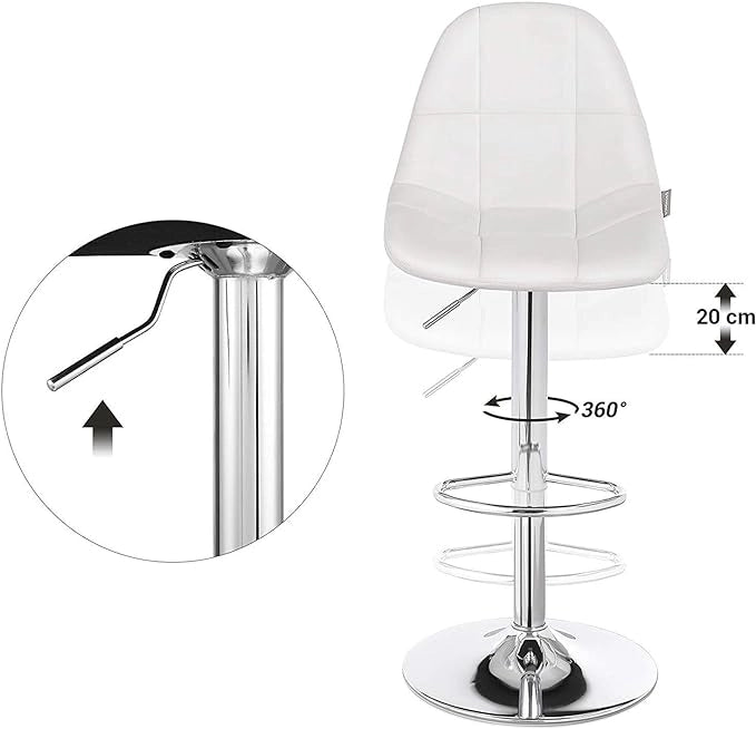 Sgabello Bar kit 2pz Altezza Regolabile Seduta Ergonomica Girevole a 360°