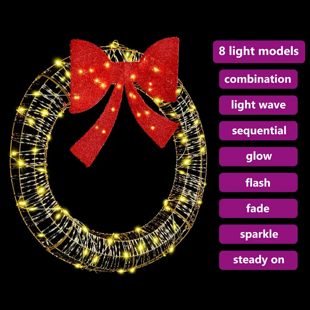 Ghirlanda con 80 LED Bianco caldo 91 x 91 x 9 cm PET