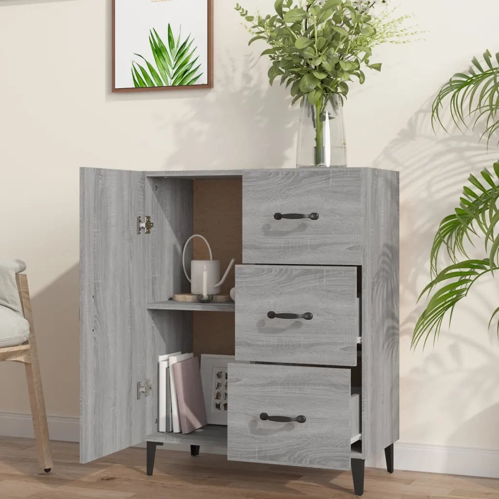 Credenza-Buffet-Armadio da cucina Grigio Sonoma 69,5x34x90 cm in Legno Multistrato 390054