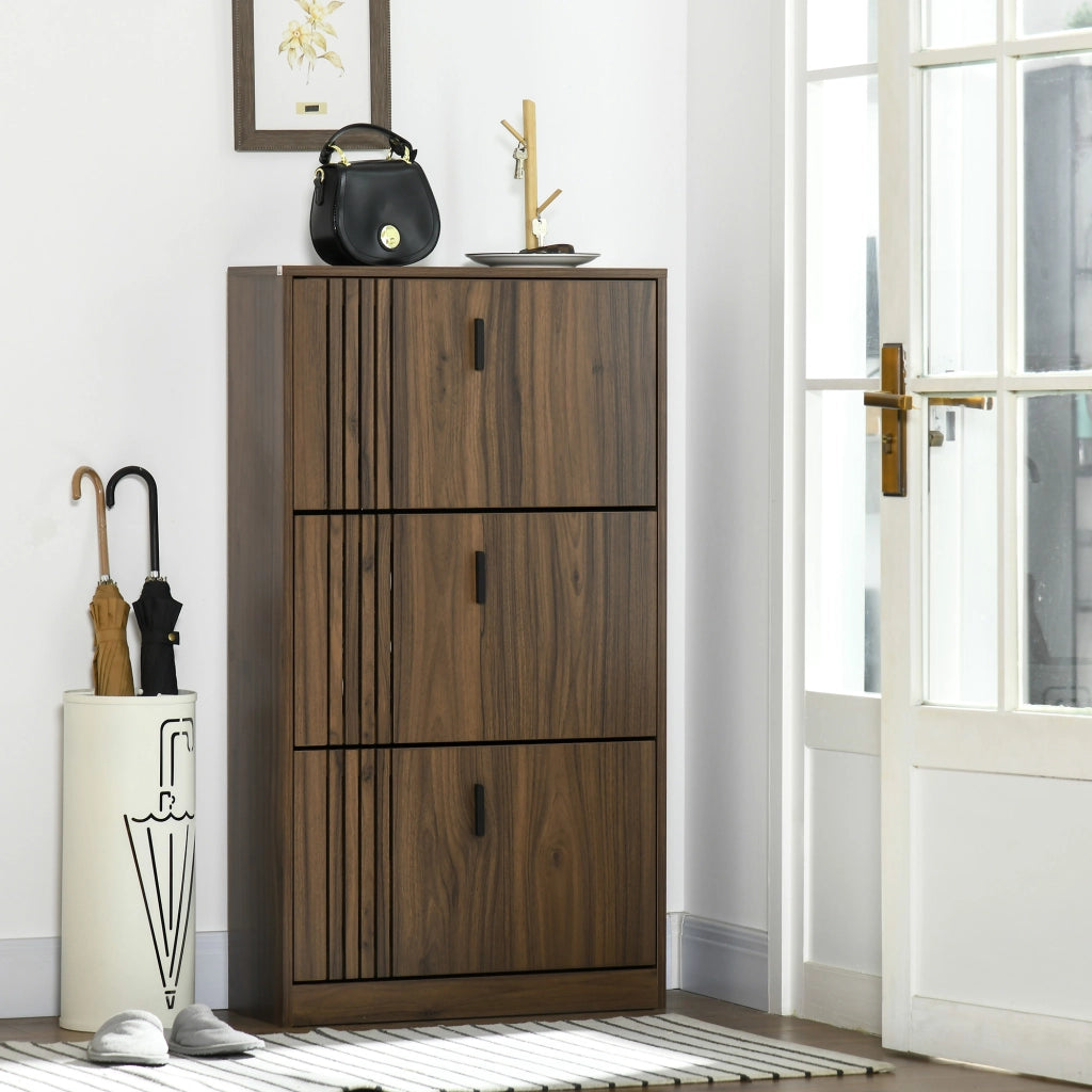 Scarpiera 3 Ante 18 Paia Grande Capacit¨¤ ¨C zephmum ¨C 63x24x117 cm Nocciola Scuro