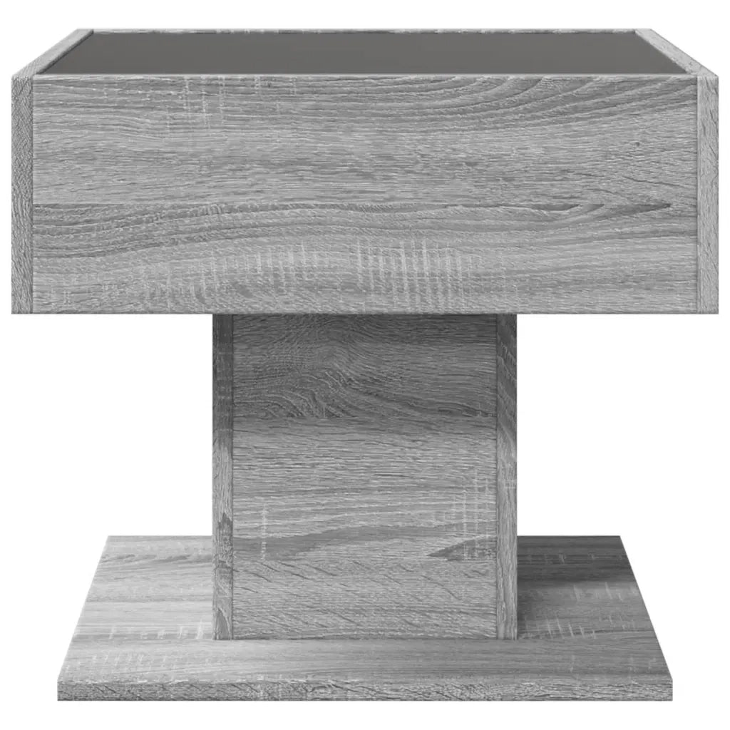 Tavolino Salotto con LED Grigio Sonoma 50x50x45 cm Multistrato