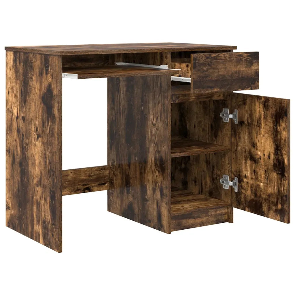 Scrivania | Tavolo da Ufficio Rovere Fumo 86x49x76 cm in Legno Multistrato