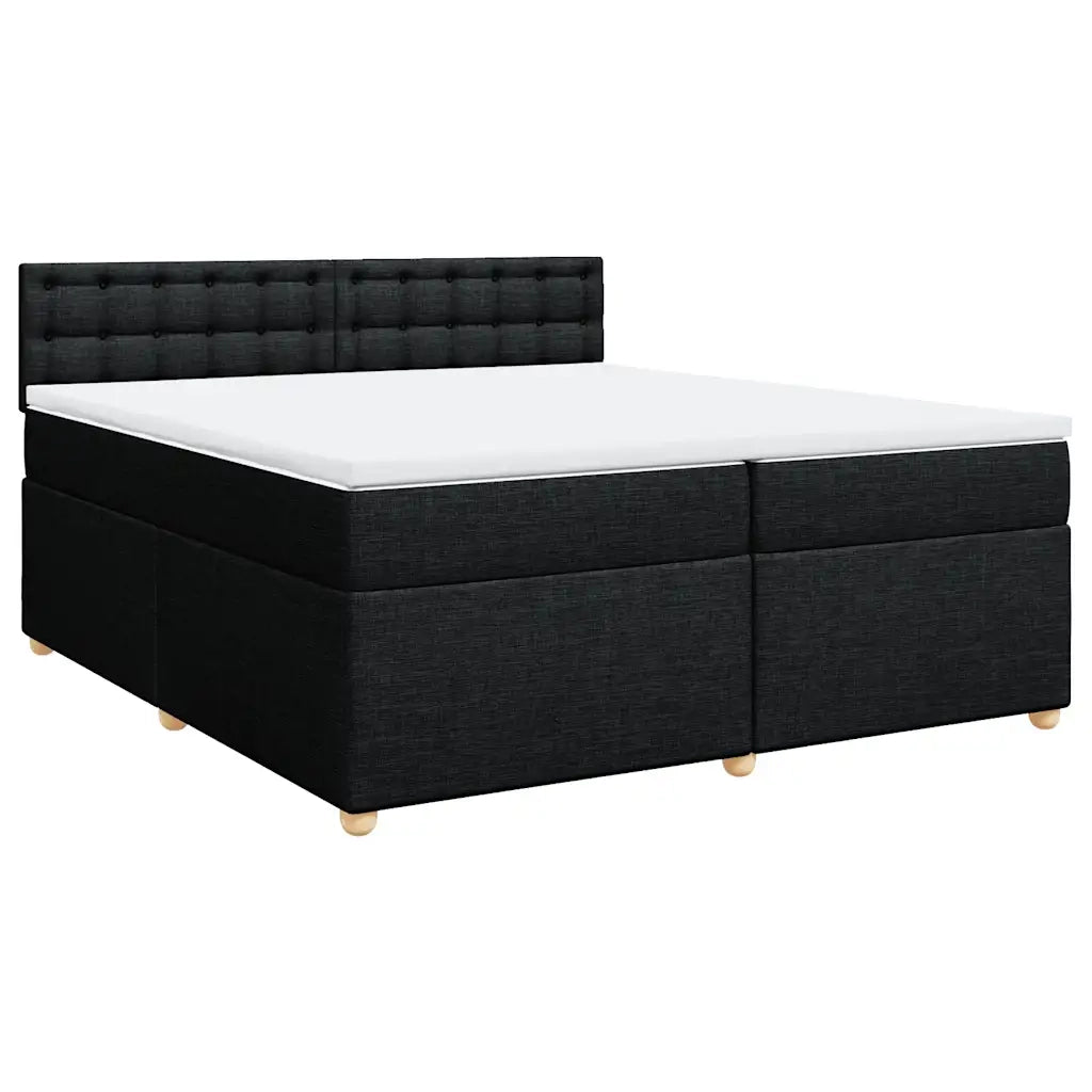 Giroletto a Molle con Materasso Nero 200x200 cm in Tessuto 3286803