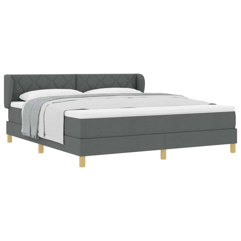 Letto a molle con testiera Grigio scuro 180 x 200 cm Tessuto 3340291