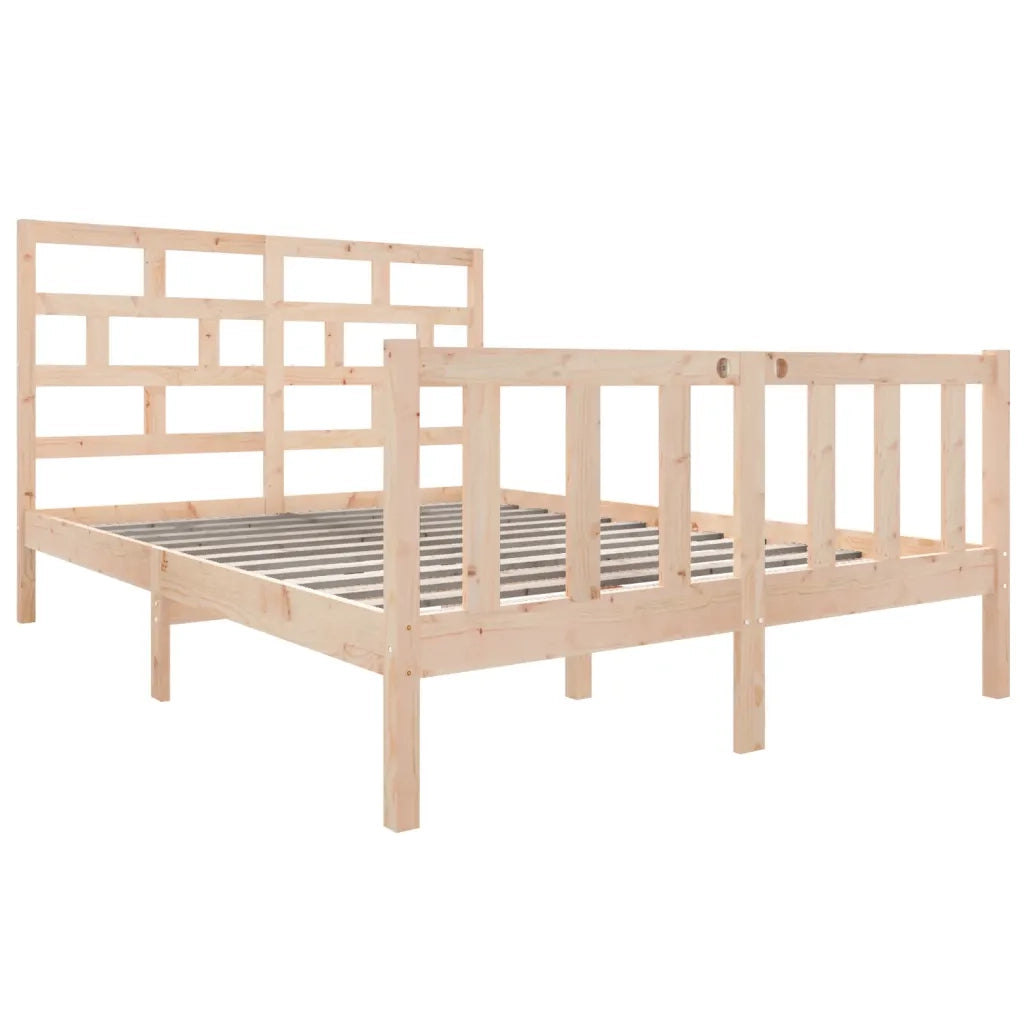 Giroletto-Struttura Letto in Legno Massello 135x190 cm Small Double 556984