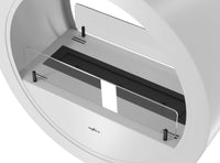 Camino a Bioetanolo Sospeso 218,7xØ70x35 cm Incyrcle 2Side Bianco con Vetro