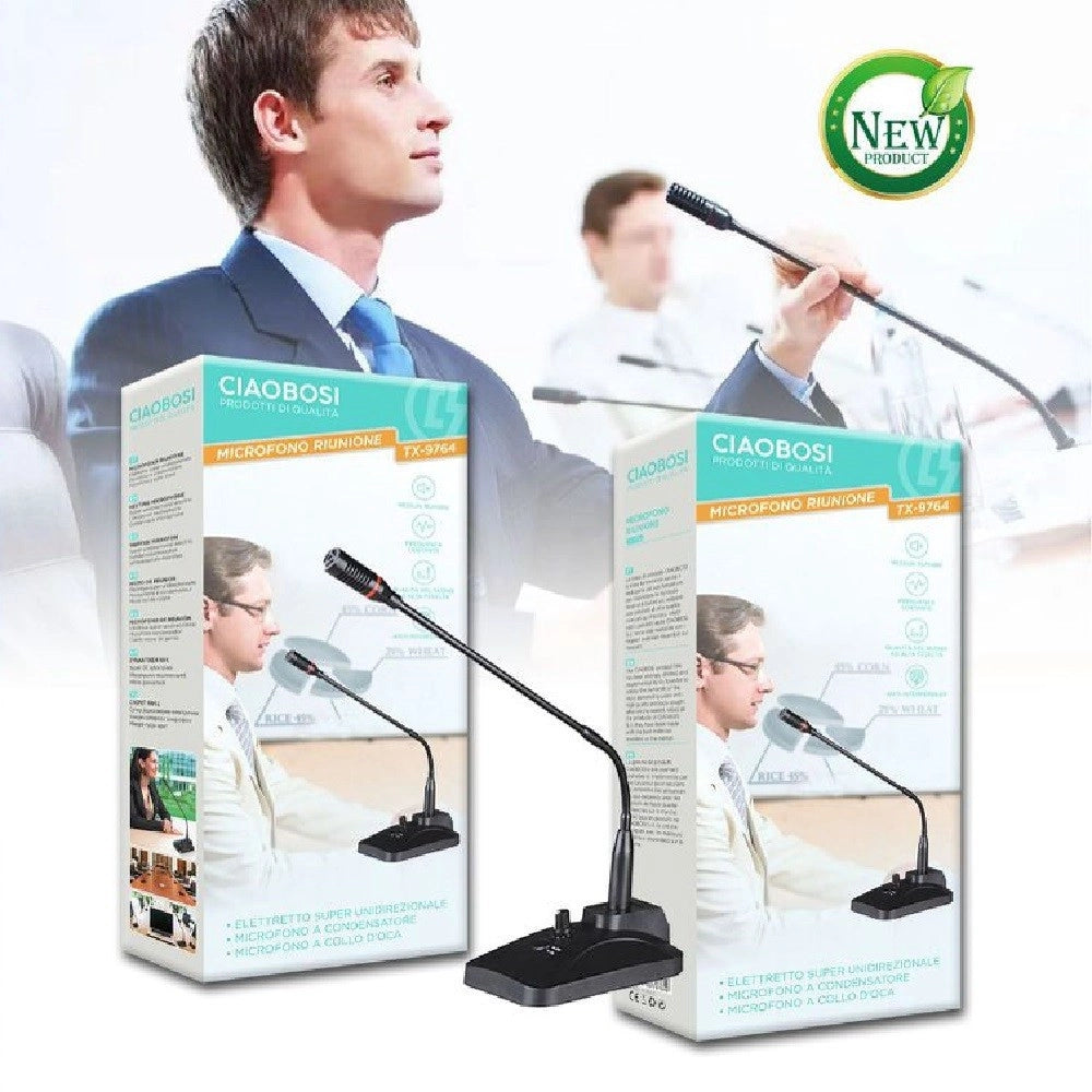 Trade Shop - Microfono Professionale Per Conferenze Riunione Tavolo Meeting Scrivania Tx-9764 -