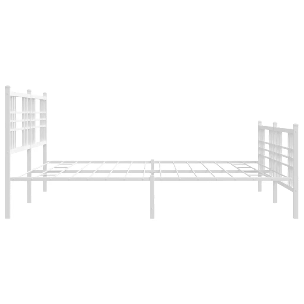 Giroletto con Testiera e Pediera-Struttura Letto Metallo Bianco 200x200 cm 997864
