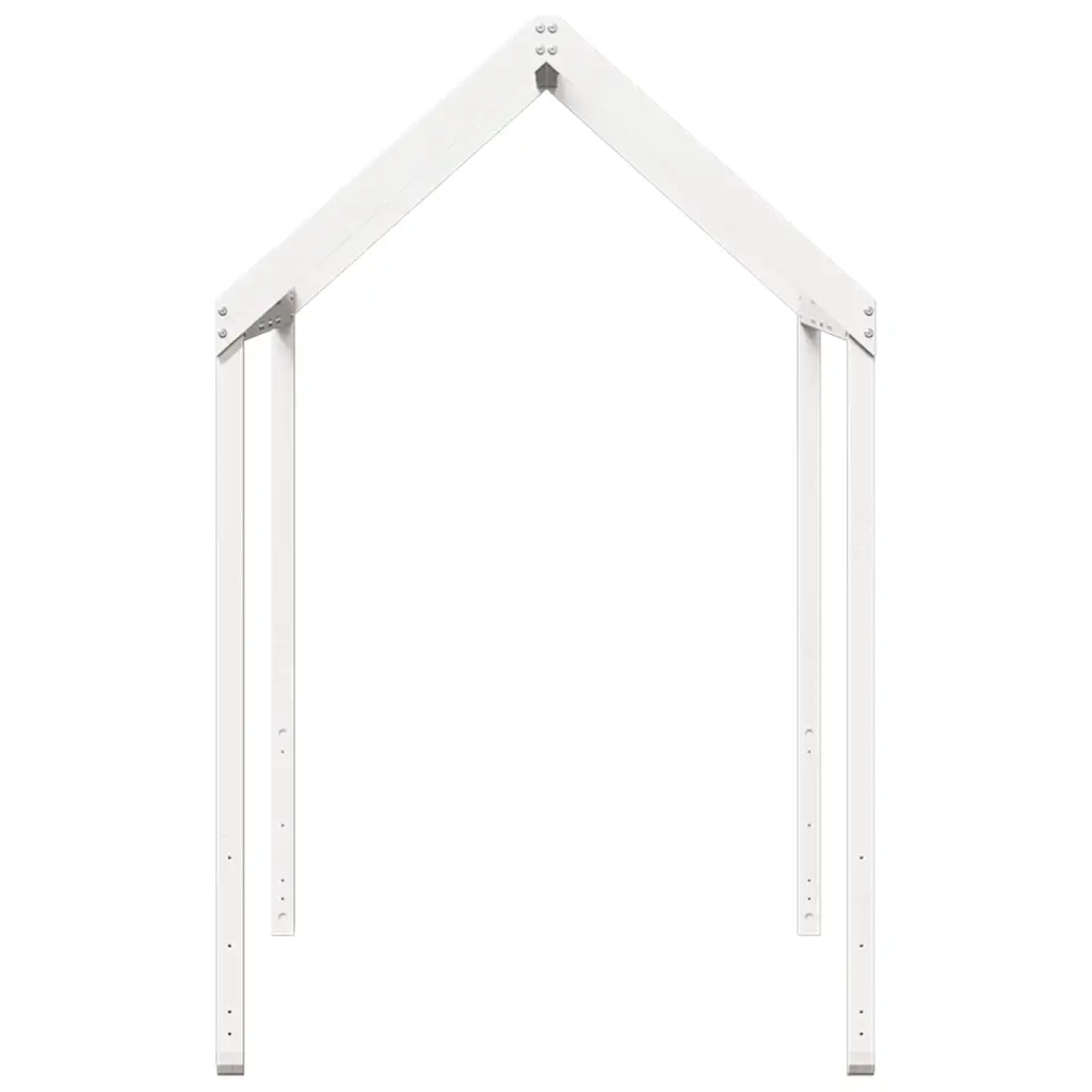 Tetto Letto Bambini Bianco 207x95,5x159 cm Legno Massello Pino