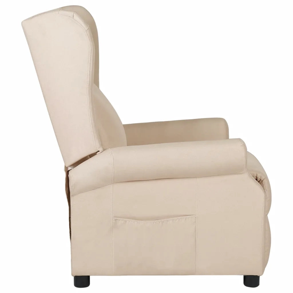 Divano Sedia-Poltrona Reclinabile in Tessuto Crema 501952