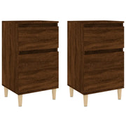 Set di 2 Comodini | Armadio da Notte | Mobiletto da notte Rovere Marrone 40x35x70 cm