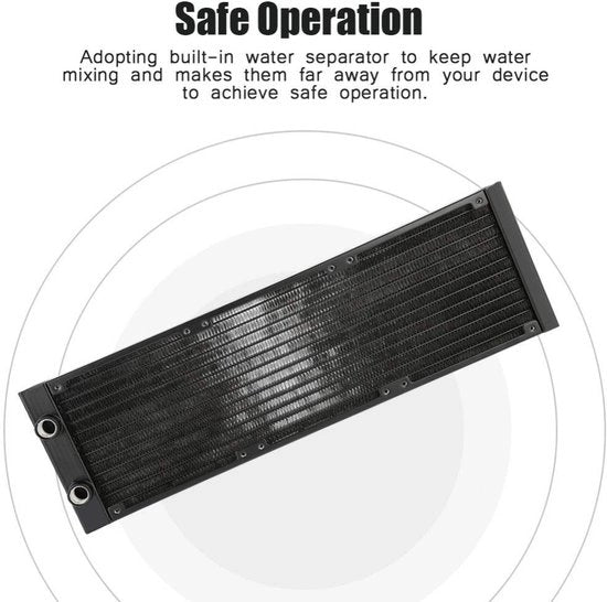Raffreddatore 360mm - Alluminio - 12 Tubi - Scambiatore di Calore PC - Scambiatore d'Acqua - Regolabile - Progettato per la Sicurezza