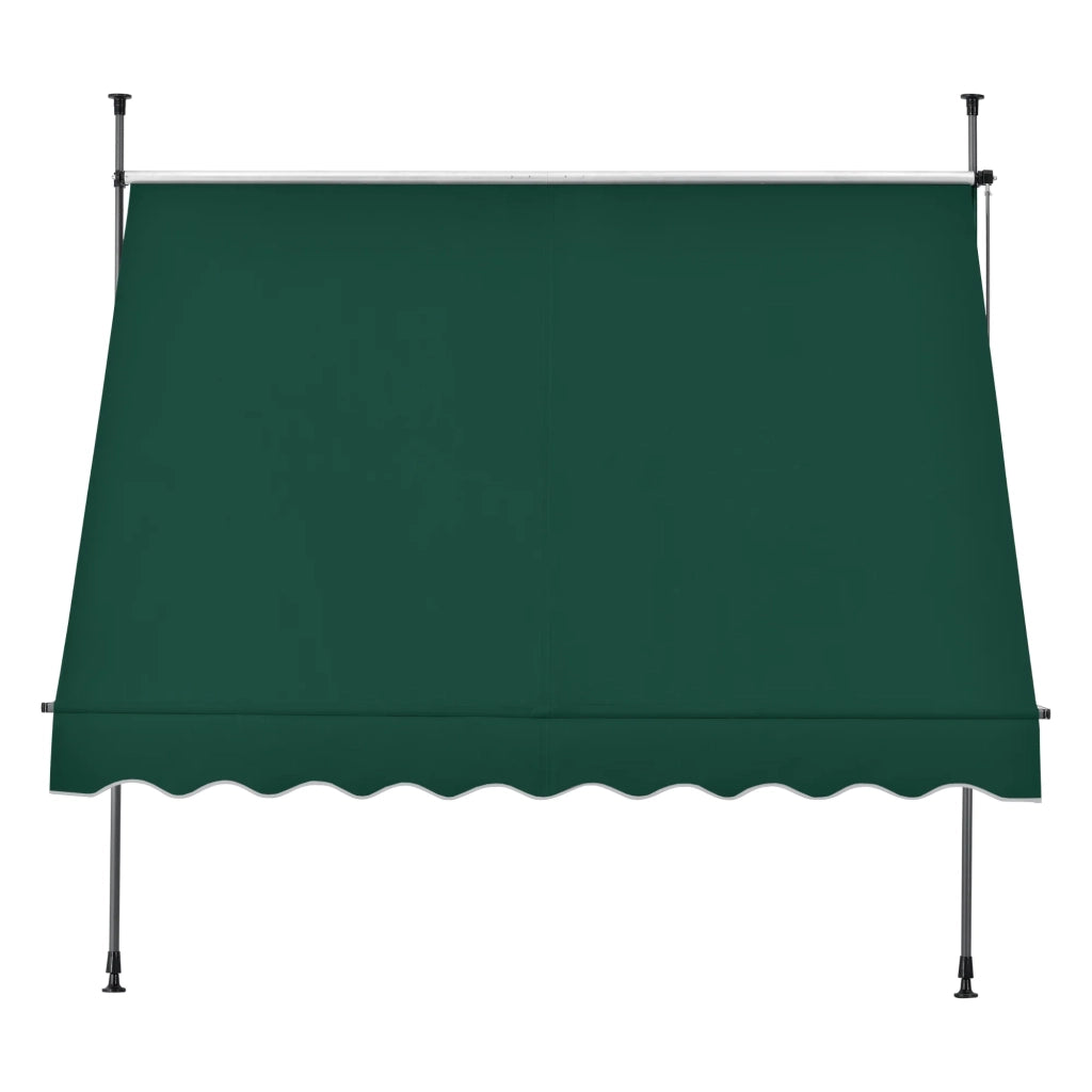 Tenda da sole telescopica in acciaio e poliestere 250 x 120 x 200-300 cm verde scuro 03_0008330