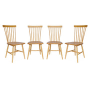Set di 4 sedie a doghe in legno di gomma naturale | sweeek