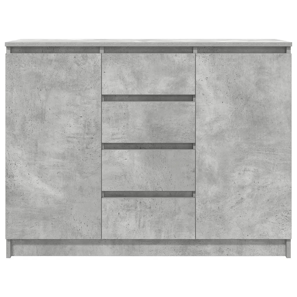 Credenza con Cassetti-Buffet-Armadio da cucina Grigio Cemento 100,5x35x76 cm Truciolato