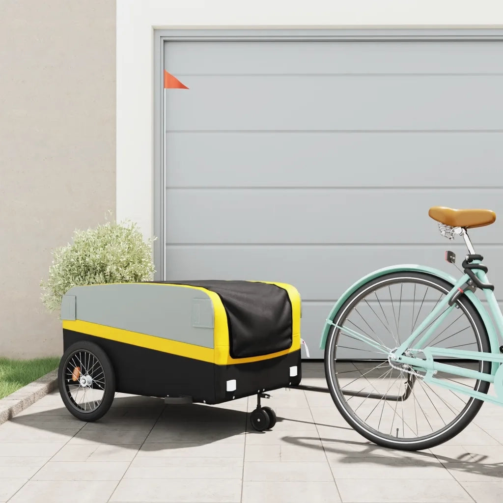 Rimorchio da Bici Nero e Giallo 45 kg in Ferro CFW5686507