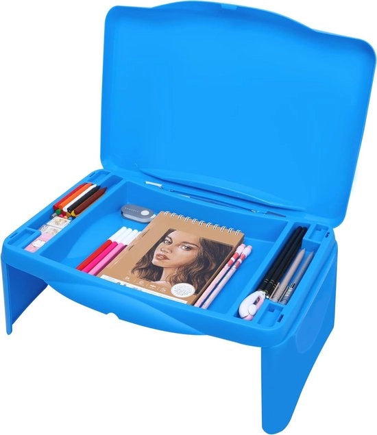 Bancoposta Multifunzionale Opportuna in Blu Scuro - Pieghevole Stand per Laptop, Tavolo da Caffè, Colazione, Lettura, Disegno, Quaderni e Altro