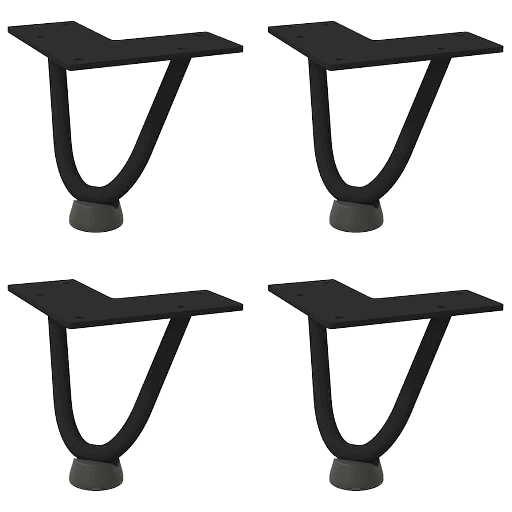 Set di 4 gambe a forcina per tavolino da caffè dal design moderno 10 x 12 x 12 cm acciaio nero massiccio 02_0056707