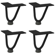 Set di 4 gambe a forcina per tavolino da caffè dal design moderno 10 x 12 x 12 cm acciaio nero massiccio 02_0056707