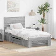 Struttura del letto Grigio Sonoma 100 x 200 m Legno multistrato 3408793