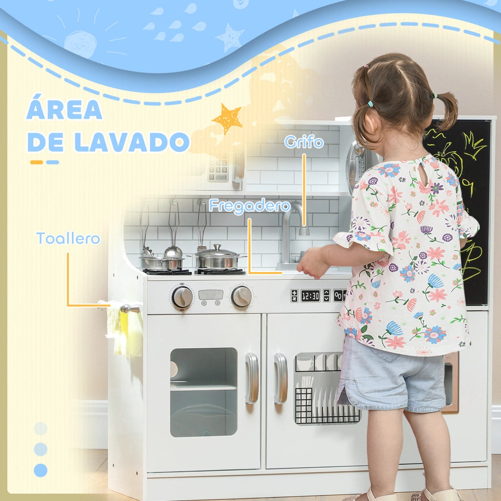 Cucina Giocattolo Bambini ¨C zephmum ¨C Bianco 83.8x26.8x81 cm