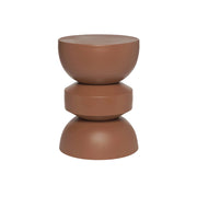 Tavolino, lato divano, comodino metallo, terracotta