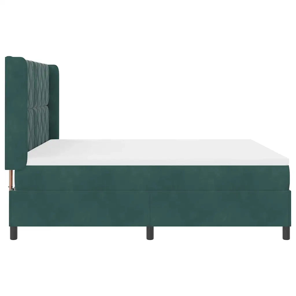 Letto a molle con testiera Verde Scuro 180 x 200 cm Velluto 3342077
