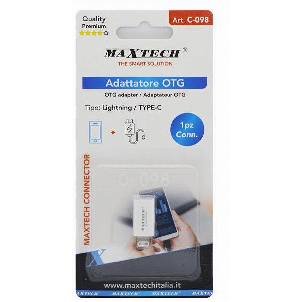 Trade Shop - Adattatore Otg Compatto Connettore Da Type-c Femmina A Lightning Maschio C-098 -