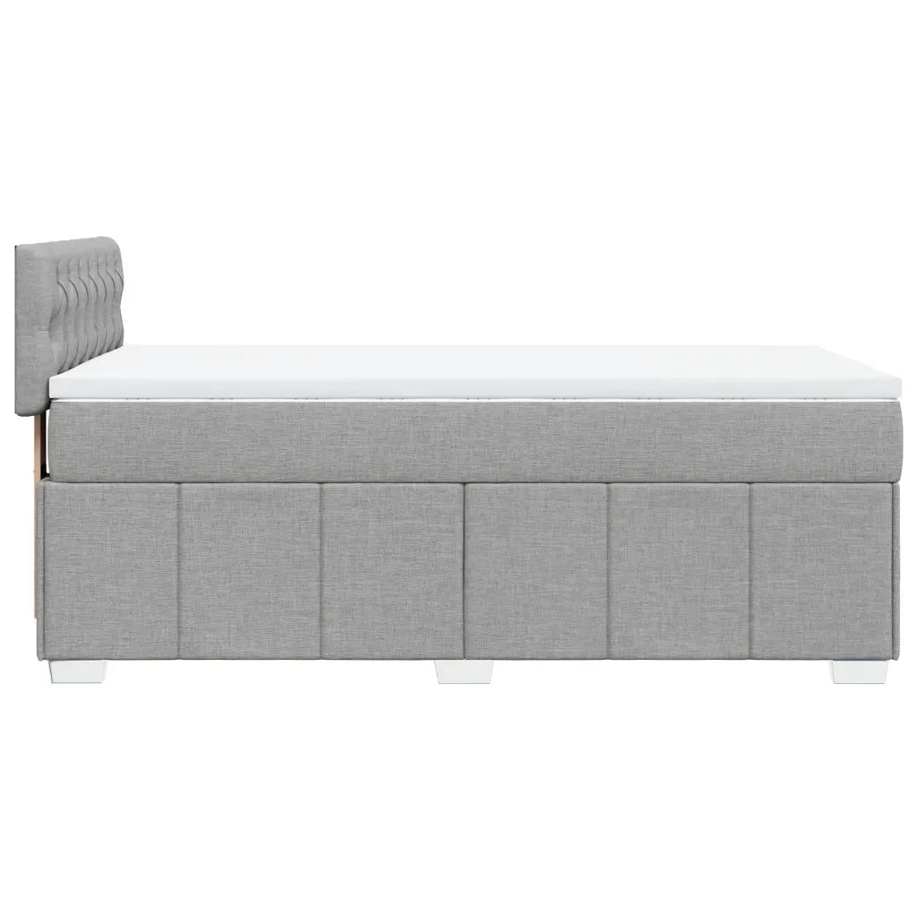 vidaXL Giroletto a Molle con Materasso Grigio Chiaro100x200 cm Tessuto