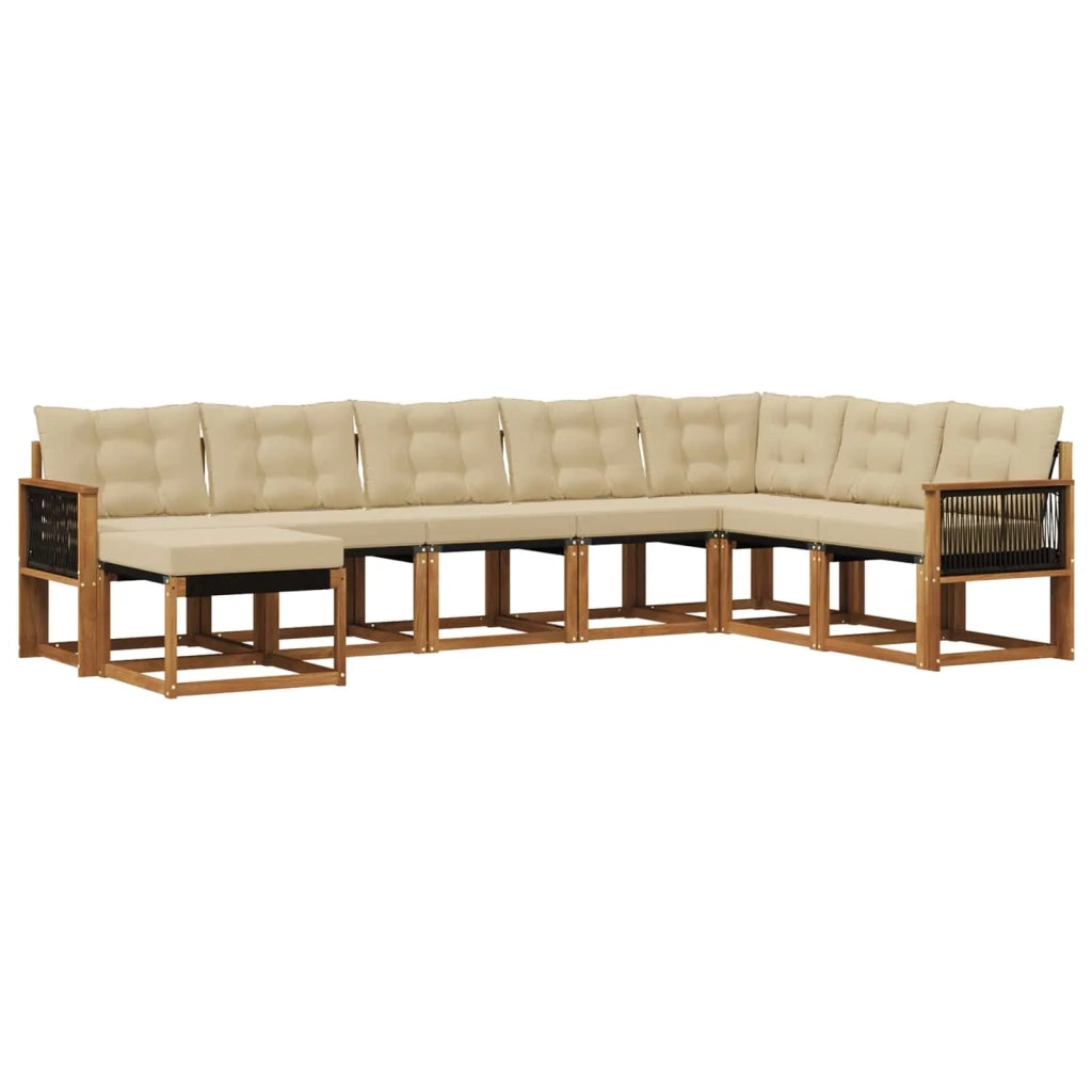 Set di divani da esterno 8 pz Naturale e Beige 3382145