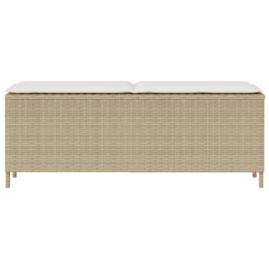 Panca da Giardino con Cuscino Beige 110x30x40,5cm in Polyrattan 4104158