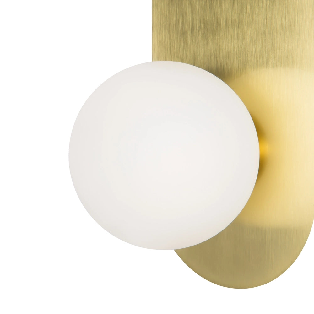 Applique ovale oro con sfera vetro bianco Bao Maytoni