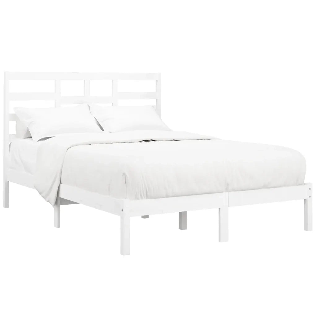 Giroletto-Struttura Letto Bianco in Legno Massello 160x200 cm 119259