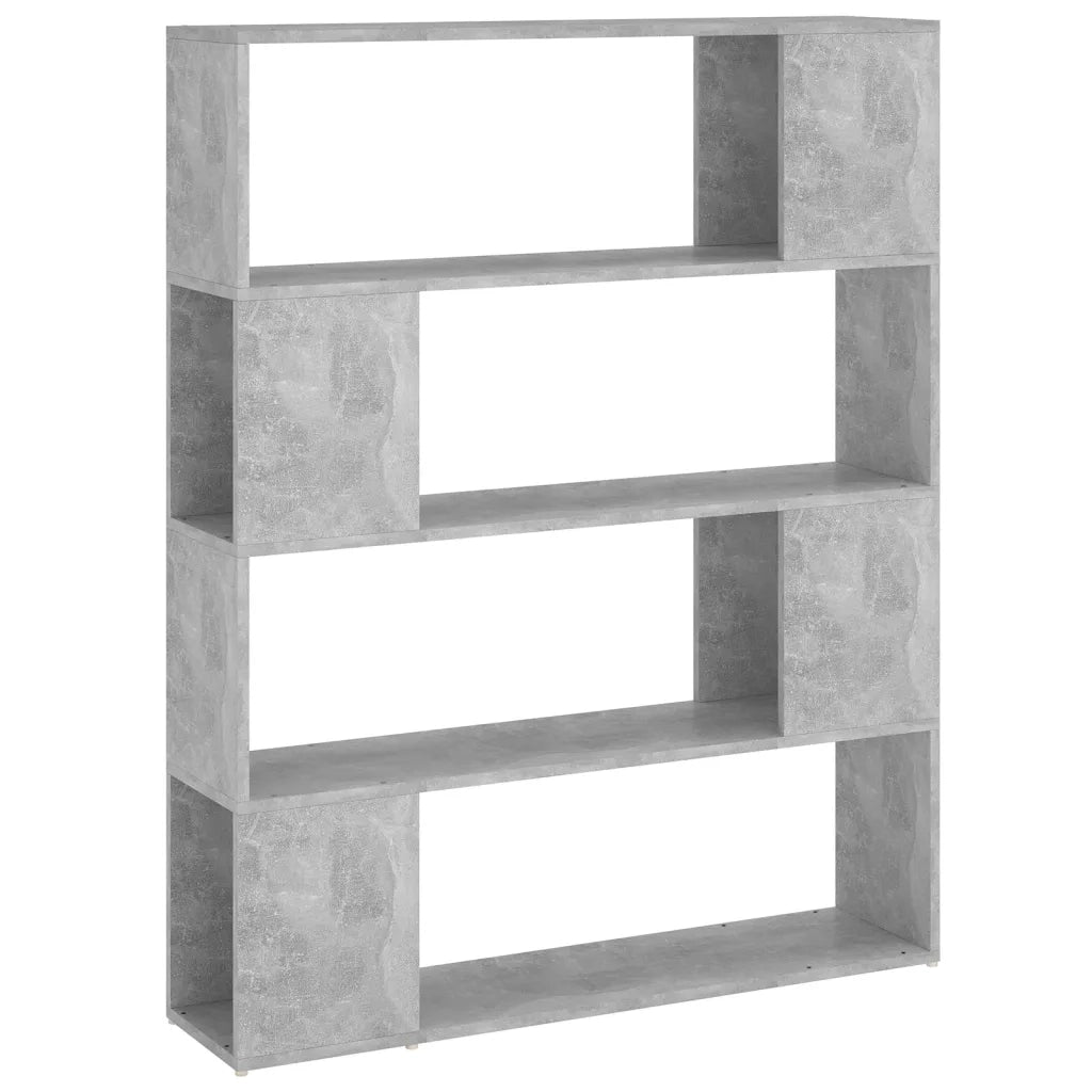 Libreria Divisorio-Scaffale per Libri-Mobile di Stoccaggio Grigio Cemento 100x24x124 cm