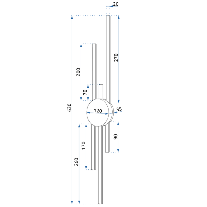 Lampada Da Parete Led App1437-w Black Gold