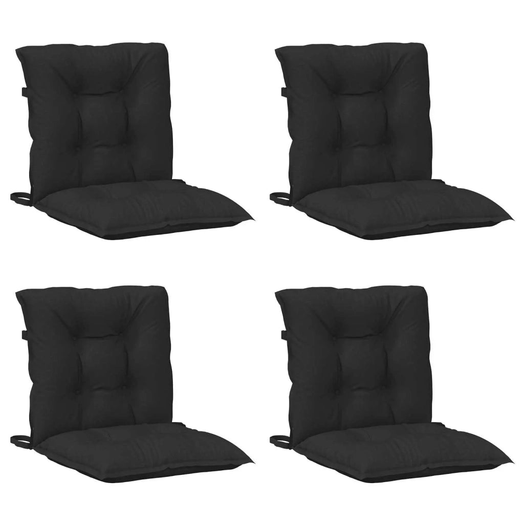Set di Cuscini per Sedia Bassa 4 pz | Cuscini per sedie Melange Nero