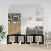 Cancello per cani pieghevole con supporti 4 pz Rovere Nero 892133