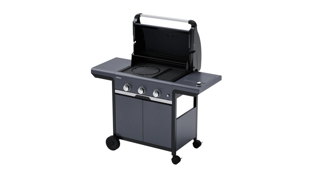 Campingaz 2181070 Select 3 LS Plus Barbecue a Gas 3 Fuochi 11300 W con Bruciatore Laterale Sistema InstaClean Griglia in Ghisa Colore Nero Grigio
