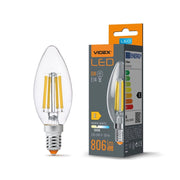 Lampadina LED filamento candela C35 E14 6W 806lm 3000K Videx