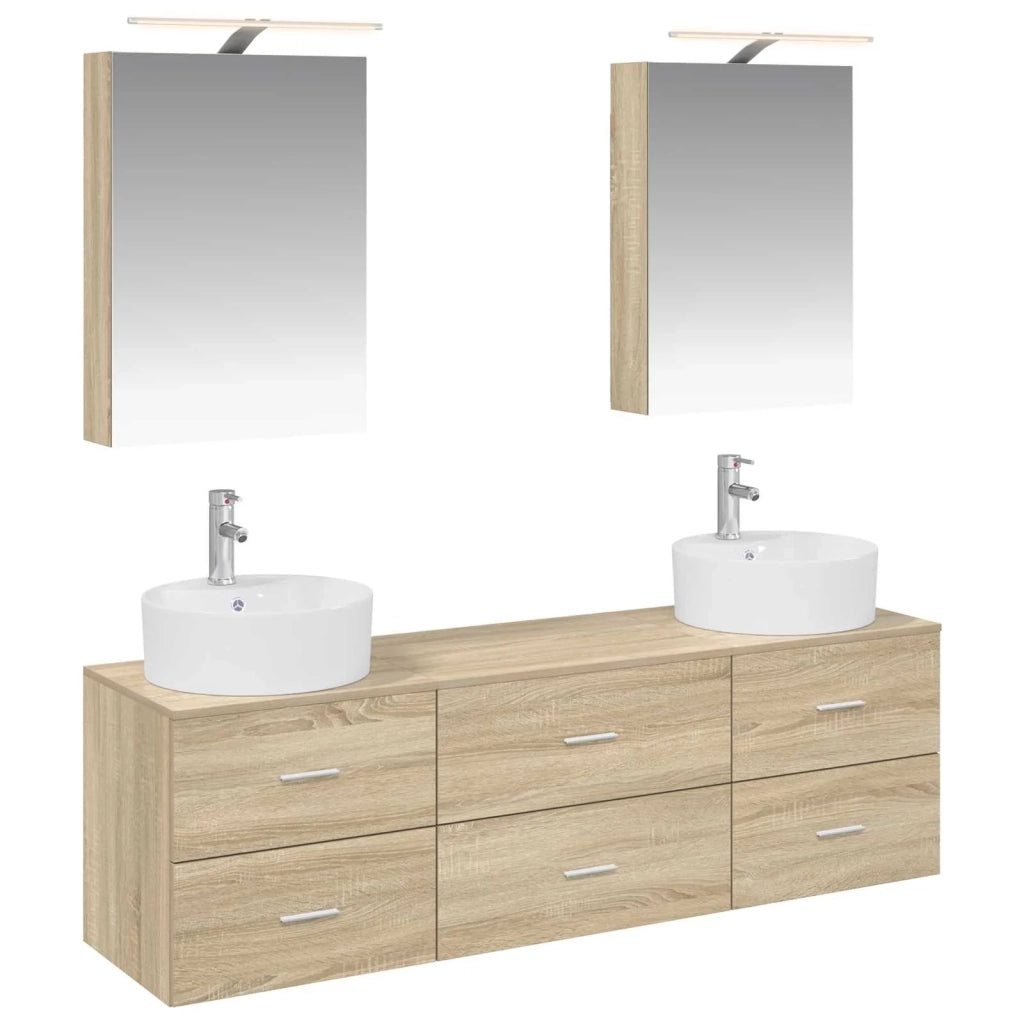 Set di mobili per il bagno 5 pcs Rovere Sonoma 3406873