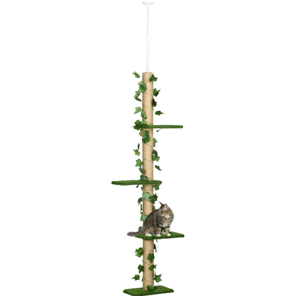 Tiragraffi regolabile da pavimento a soffitto verde, 202-242 cm