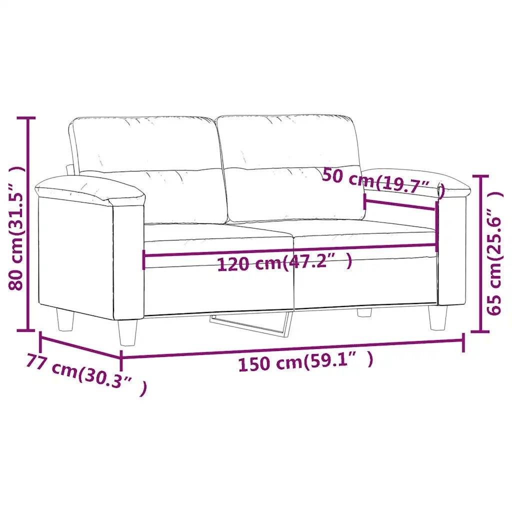 Divano a 2 Posti-Sofa 2 Posti Nero 120 cm in Similpelle 551066