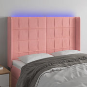 Testiera a LED-Testata con LED rosa 147x16x118/128 cm in Velluto 269391